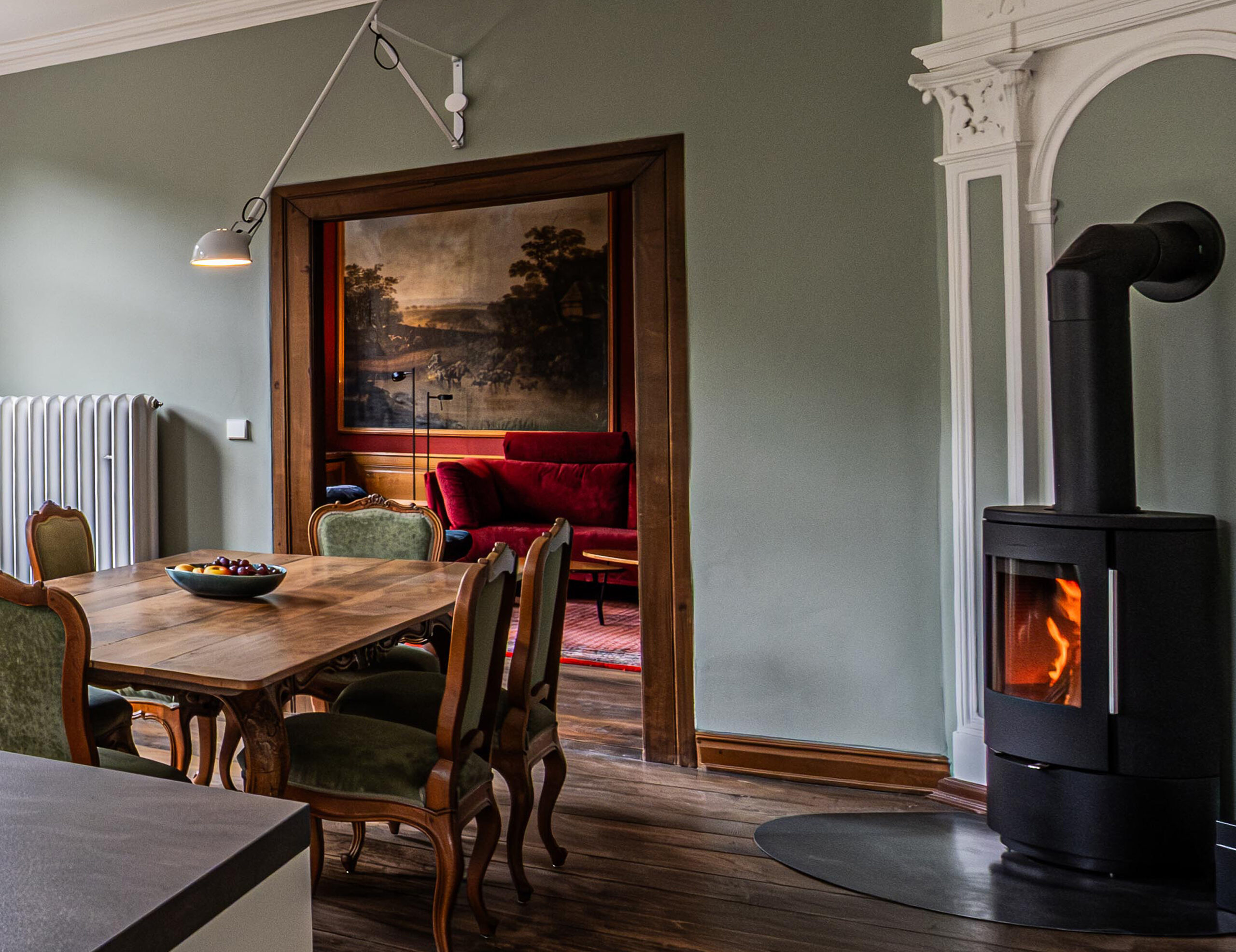 Kamindetail im Wohnbereich der Zeitreise